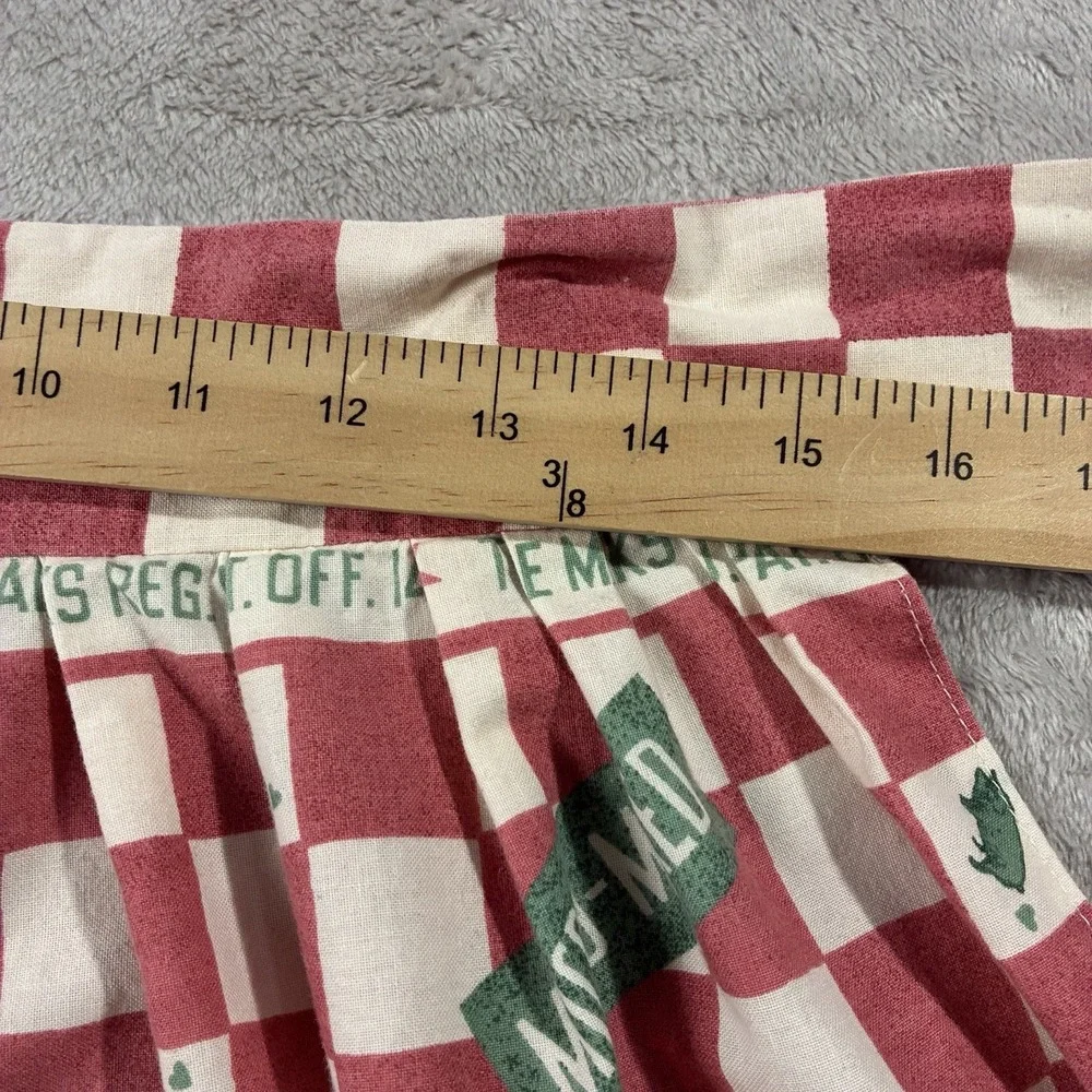 Country Style Waist Apron Red Check Bunny Rabbit Good Things Print Cottagecore